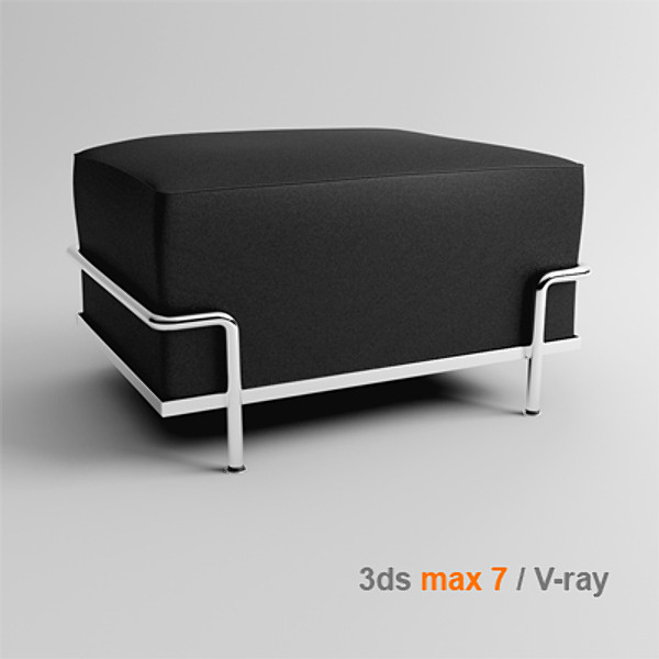 3d model le corbusier ottoman - lc2 ottoman by lajhar